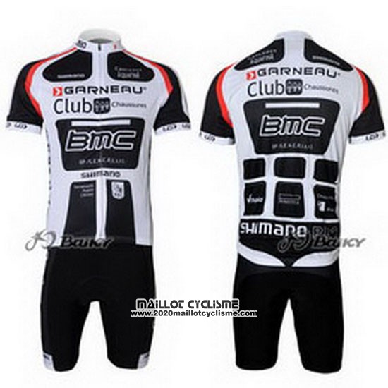 2011 Maillot Ciclismo BMC Blanc et Noir Manches Courtes et Cuissard